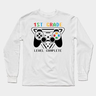 1st Grade Level Complete Gamer Class Of 2024 Graduation Long Sleeve T-Shirt